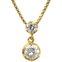 ノンブランド NON BRAND ダイヤペンダント イエローゴールド K18YG ダイヤモンド ネックレス 750 18K 2P 2粒 スイング ドロップ