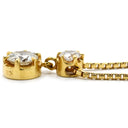 ノンブランド NON BRAND ダイヤペンダント イエローゴールド K18YG ダイヤモンド ネックレス 750 18K 2P 2粒 スイング ドロップ