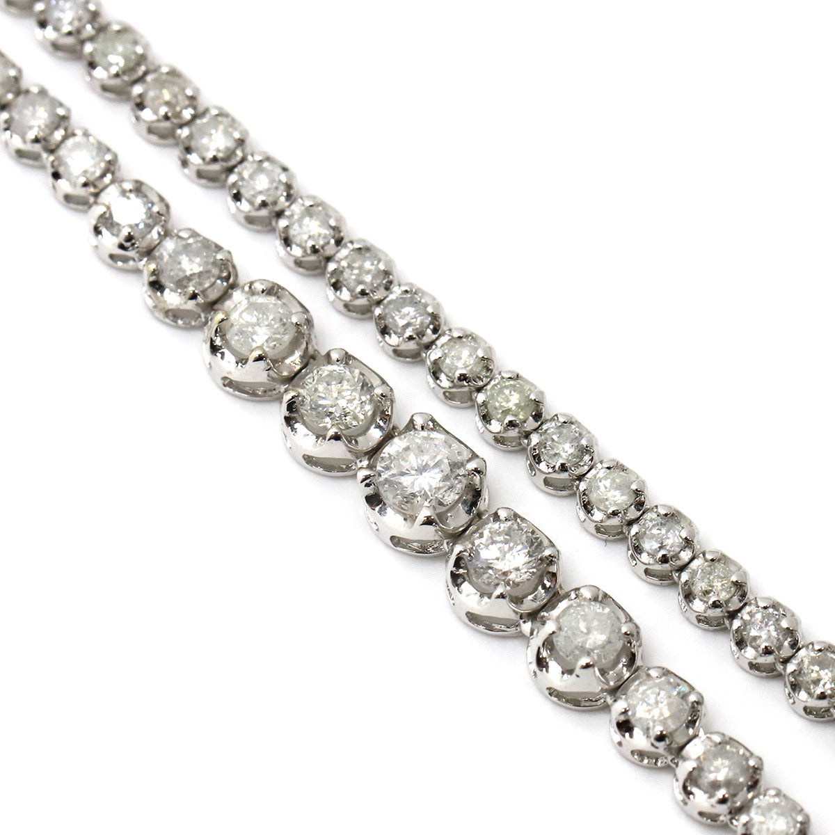 中古】【未使用・未開封品】1列テニスネックレス 18~30インチ