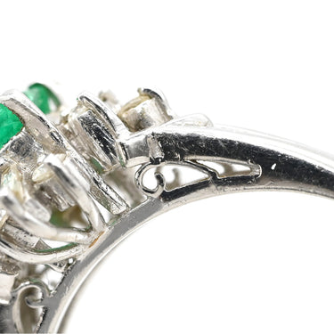 ノンブランド NON BRAND エメラルドリング プラチナシルバー Pt900 エメラルド リング 指輪 ダイヤ 緑 グリーン 13号