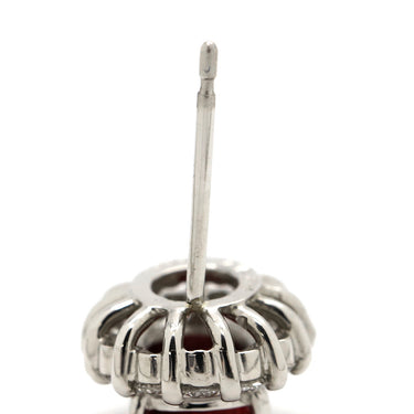 ノンブランド NON BRAND ルビー ダイヤピアス プラチナシルバー×レッド Pt900 ルビー ダイヤモンド ピアス 赤 plat900 オーバル