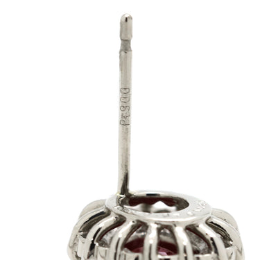 ノンブランド NON BRAND ルビー ダイヤピアス プラチナシルバー×レッド Pt900 ルビー ダイヤモンド ピアス 赤 plat900 オーバル