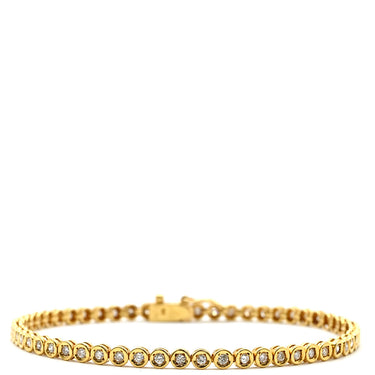 ノンブランド NON BRAND テニスブレスレット イエローゴールド K18YG ダイヤモンド ブレスレット ダイヤブレス