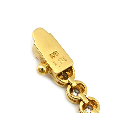 ノンブランド NON BRAND テニスブレスレット イエローゴールド K18YG ダイヤモンド ブレスレット ダイヤブレス