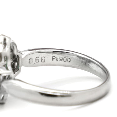 ノンブランド NON BRAND エメラルド ダイヤモンド リング プラチナシルバー Pt900 エメラルド ダイヤモンド リング 指輪 グリーン 緑 13.5号