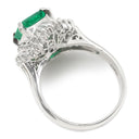 ノンブランド NON BRAND エメラルド ダイヤモンド リング プラチナシルバー Pt900 エメラルド ダイヤモンド リング 指輪 グリーン 緑 Pm 11号