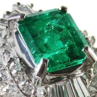 ノンブランド NON BRAND エメラルド ダイヤモンド リング プラチナシルバー Pt900 エメラルド ダイヤモンド リング 指輪 グリーン 緑 Pm 11号