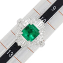 ノンブランド NON BRAND エメラルド ダイヤモンド リング プラチナシルバー Pt900 エメラルド ダイヤモンド リング 指輪 グリーン 緑 Pm 11号