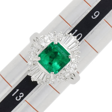 ノンブランド NON BRAND エメラルド ダイヤモンド リング プラチナシルバー Pt900 エメラルド ダイヤモンド リング 指輪 グリーン 緑 Pm 11号