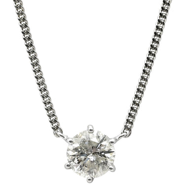 ノンブランド NON BRAND ダイヤペンダント プラチナシルバー Pt850 ダイヤモンド ネックレス 1P 1粒