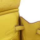 エルメス HERMES バーキン25 ミモザ オーストリッチ ハンドバッグ シルバー金具 黄色