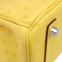 エルメス HERMES バーキン25 ミモザ オーストリッチ ハンドバッグ シルバー金具 黄色