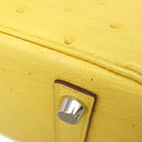 エルメス HERMES バーキン25 ミモザ オーストリッチ ハンドバッグ シルバー金具 黄色