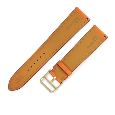 エルメス HERMES 純正 オレンジ レザー GP 腕時計パーツ 未使用 ストラップ ベルト バンド 20ｍｍ オレンジ 橙 尾錠付 金具付 SS イエローGP