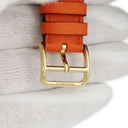 エルメス HERMES 純正 オレンジ レザー GP 腕時計パーツ 未使用 ストラップ ベルト バンド 20ｍｍ オレンジ 橙 尾錠付 金具付 SS イエローGP