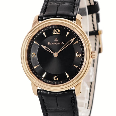 腕時計 ブランパン BLANCPAIN ニュークラシック ウルトラスリム 2021-3630-55 手巻き メンズ K18PG無垢 ブラック 黒 限定