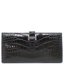 エルメス HERMES ベアンスフレ ブラック アリゲーター 長財布 シルバー金具 新品 未使用 黒 クロコ 二つ折り財布