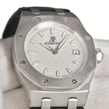 腕時計 オーデマピゲ AUDEMARS PIGUET ロイヤルオーク レディ 67600ST.OO.D080VS.01 クオーツ レディース バー 波模様ギヨシェ デイト