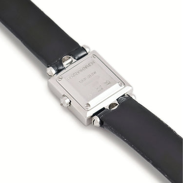 腕時計 ハリーウィンストン Harry Winston シグネチャー 120LQ18W クオーツ レディース K18WG無垢 純正ダイヤ アイボリー スクエア