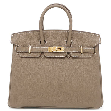 エルメス HERMES バーキン25 エトゥープ トゴ ハンドバッグ ゴールド金具 グレージュ