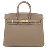 エルメス HERMES バーキン25 エトゥープ トゴ ハンドバッグ ゴールド金具 グレージュ