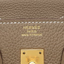 エルメス HERMES バーキン25 エトゥープ トゴ ハンドバッグ ゴールド金具 グレージュ