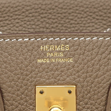 エルメス HERMES バーキン25 エトゥープ トゴ ハンドバッグ ゴールド金具 グレージュ