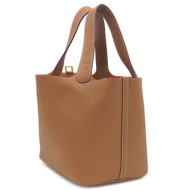 エルメス HERMES ピコタンロックMM ゴールド トリヨンクレマンス ハンドバッグ ゴールド金具 新品 未使用 茶