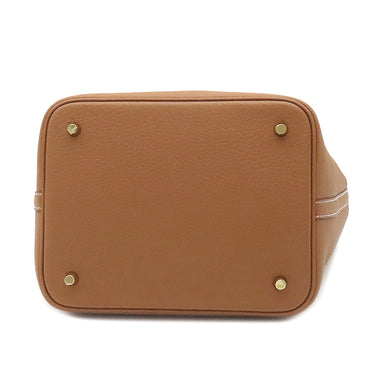 エルメス HERMES ピコタンロックMM ゴールド トリヨンクレマンス ハンドバッグ ゴールド金具 新品 未使用 茶