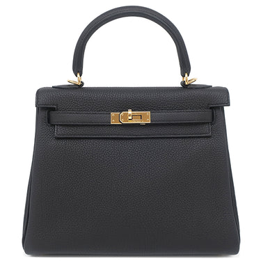 エルメス HERMES ケリー25 内縫い ブラック トゴ 2WAYバッグ ゴールド金具 黒 ショルダー