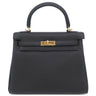 エルメス HERMES ケリー25 内縫い ブラック トゴ 2WAYバッグ ゴールド金具 黒 ショルダー