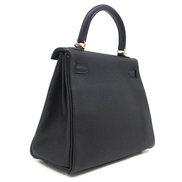 エルメス HERMES ケリー25 内縫い ブラック トゴ 2WAYバッグ ゴールド金具 黒 ショルダー
