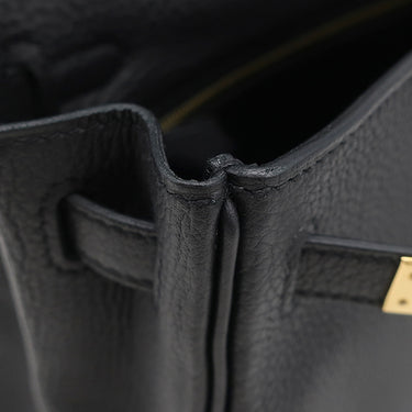エルメス HERMES ケリー25 内縫い ブラック トゴ 2WAYバッグ ゴールド金具 黒 ショルダー