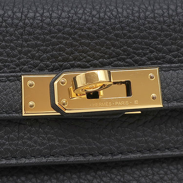 エルメス HERMES ケリー25 内縫い ブラック トゴ 2WAYバッグ ゴールド金具 黒 ショルダー
