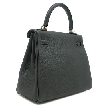 エルメス HERMES ケリー25 内縫い ニューヴェールフォンセ トゴ 2WAYバッグ ゴールド金具 深緑 ショルダー ハンドバッグ
