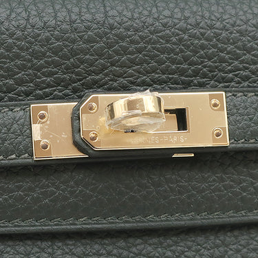 エルメス HERMES ケリー25 内縫い ニューヴェールフォンセ トゴ 2WAYバッグ ゴールド金具 深緑 ショルダー ハンドバッグ
