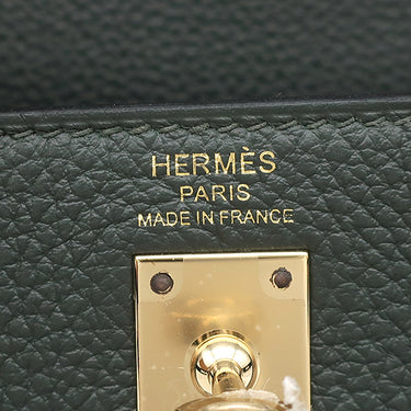 エルメス HERMES ケリー25 内縫い ニューヴェールフォンセ トゴ 2WAYバッグ ゴールド金具 深緑 ショルダー ハンドバッグ
