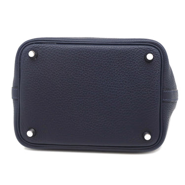 エルメス HERMES ピコタンロックPM ブルーニュイ トリヨンクレマンス ハンドバッグ シルバー金具 紺