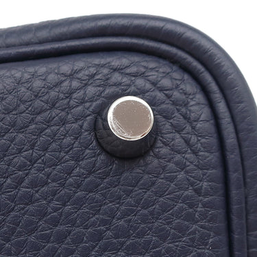 エルメス HERMES ピコタンロックPM ブルーニュイ トリヨンクレマンス ハンドバッグ シルバー金具 紺