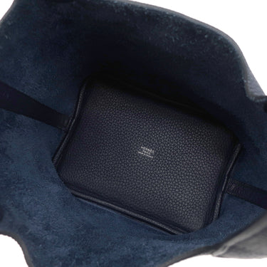 エルメス HERMES ピコタンロックPM ブルーニュイ トリヨンクレマンス ハンドバッグ シルバー金具 紺