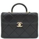 シャネル CHANEL マトラッセ トップハンドル スモール AS4470 ブラック カーフ 2WAYバッグ ゴールド金具 黒 チェーンショルダー