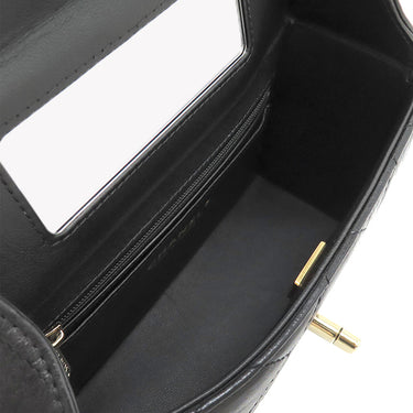 シャネル CHANEL マトラッセ トップハンドル スモール AS4470 ブラック カーフ 2WAYバッグ ゴールド金具 黒 チェーンショルダー