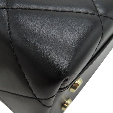 シャネル CHANEL マトラッセ トップハンドル スモール AS4470 ブラック カーフ 2WAYバッグ ゴールド金具 黒 チェーンショルダー