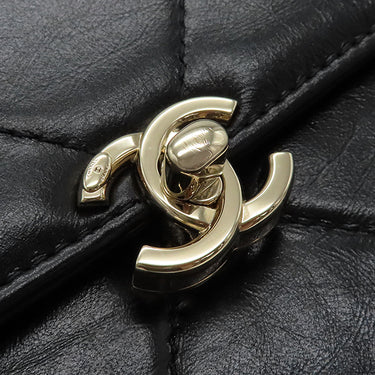 シャネル CHANEL マトラッセ トップハンドル スモール AS4470 ブラック カーフ 2WAYバッグ ゴールド金具 黒 チェーンショルダー