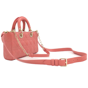 クリスチャン・ディオール Christian Dior レディ D-ジョイ バッグ ピンク ラムスキン 2WAYバッグ ゴールド金具 ハンドバッグ ショルダー