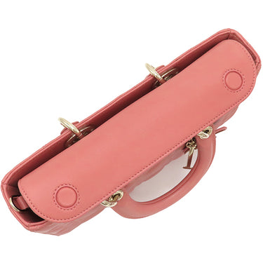クリスチャン・ディオール Christian Dior レディ D-ジョイ バッグ ピンク ラムスキン 2WAYバッグ ゴールド金具 ハンドバッグ ショルダー