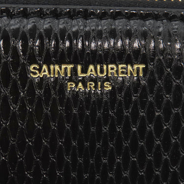 サンローラン SAINT LAURENT チェーンポーチ 669907 ブラック レザー ポーチ ゴールド金具 黒 パイソン型押し