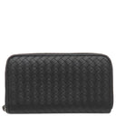 ボッテガヴェネタ BOTTEGA VENETA イントレチャート ラウンドファスナー 長財布 114076V001N1000 ブラック ラムスキン 長財布 ガンメタル金具 黒