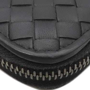 ボッテガヴェネタ BOTTEGA VENETA イントレチャート ラウンドファスナー 長財布 114076V001N1000 ブラック ラムスキン 長財布 ガンメタル金具 黒