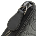 ボッテガヴェネタ BOTTEGA VENETA イントレチャート ラウンドファスナー 長財布 114076V001N1000 ブラック ラムスキン 長財布 ガンメタル金具 黒